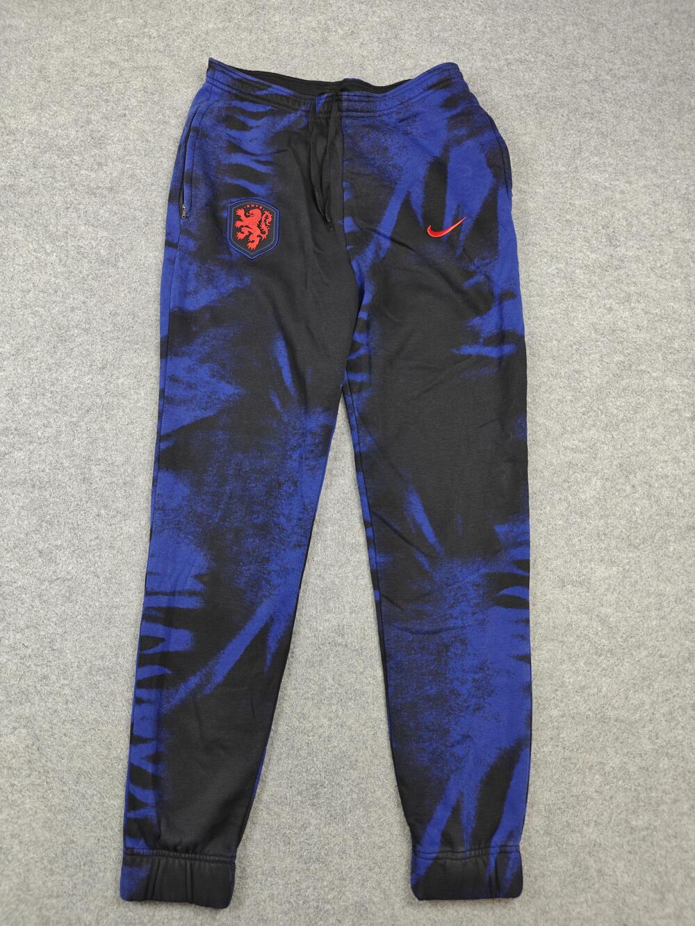 Nike KNVB Jogger Pants Mens Medium Blue Netherlands Tie Dye Zip Pockets
